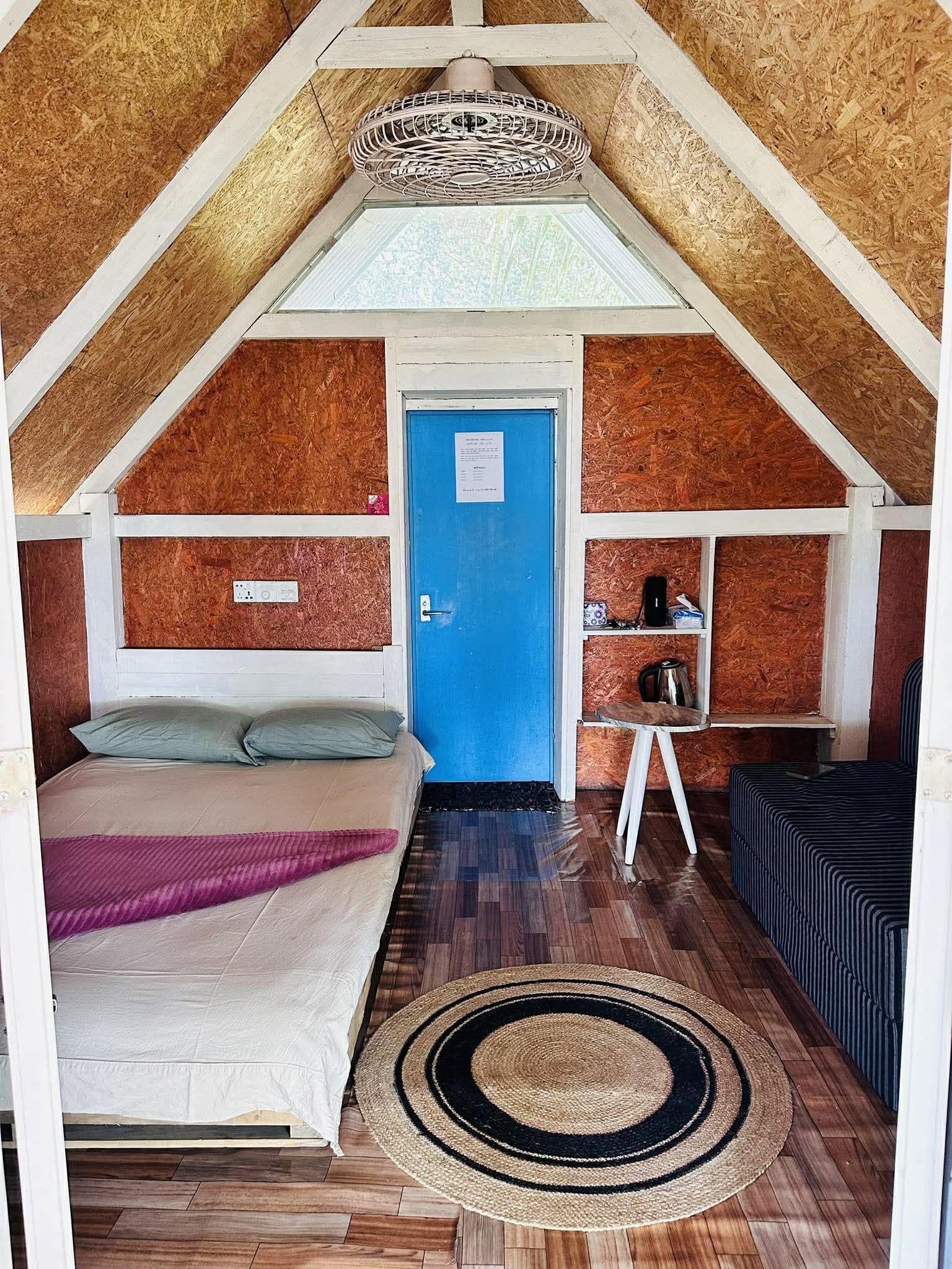 Eco Pod Interior Attached Washroom Bed